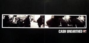 JOHNNY CASH 2003 2 sided unearthed B&W promotional poster Flawless NEW old stock