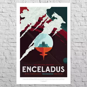 Poster NASA Enceladus | 24x35" Big size A1 | Sci-Fi, space, science wall decor - Picture 1 of 4