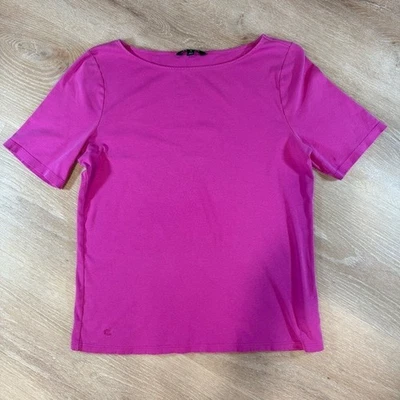 Camiseta Lauren Ralph Lauren Cuello Barco Algodón Rosa Costal Informal Talla XL Foto 1 de 4