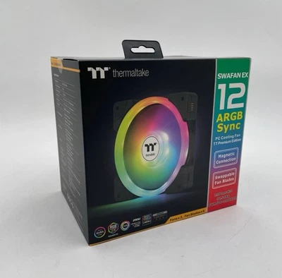 Thermaltake SWAFAN EX 12 ARGB CL-F167-PL12SW-A PC Cooling Fan, 120mm, Black - Image 1 of 3