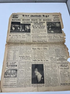 VINTAGE NEWSPAPER CLIPPING THE AGE QUEEN MARY DEATH 1950s 1953 ADVERTISE ART - Picture 1 of 7
