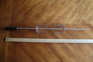 Farberware 440 450A 444 454 Rotisserie Open Hearth Grill Spit Rod w/ Forks 26.3" - Picture 1 of 13