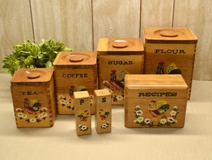 Vintage Holz Hahn Nistdosen passende Rezeptbox und Salz & Pfeffer - Bild 1 von 24