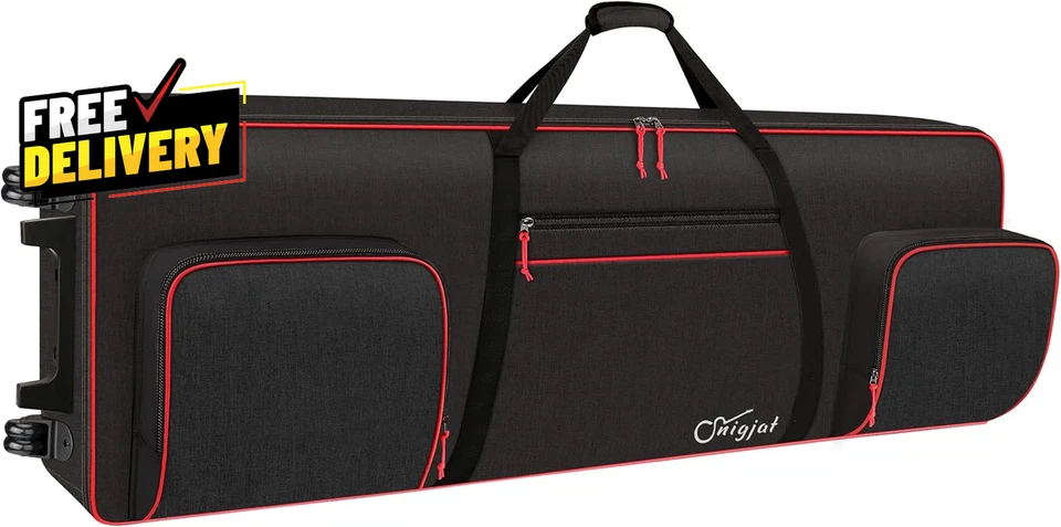 Funda Teclado 88 Teclas con Ruedas Interior: 57.2X18.2X6.8 Acolchado Piano Rodante... Foto 1 de 4