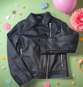 Art Class Faux Leather Moto Jacket Girls XS(4-5)Black .Zipper . Pockets - Picture 1 of 10