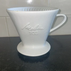 Melitta 103 ~ 1 agujero verter sobre goteo ~ cafetera XL ~ porcelana blanca ~ ¡gr8! - Imagen 1 de 6