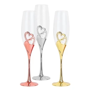 Champagne Glass Toasting Cups Hand Blown Goblet Glassware Elegant for - Picture 1 of 22