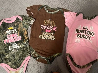 Lot Of 3 Mossy Oak Baby Girls One Piece  Camo Baby Size 18 Months - Image 1 of 4