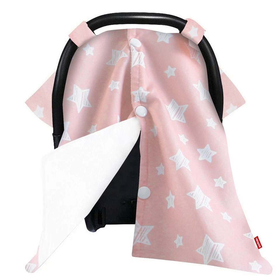 Cubierta de lactancia con dosel para asiento de coche de bebé para manta de lactancia respaldo de tela Minky Foto 1 de 4