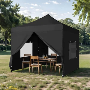 10'x10' Outdoor Wedding Pop Up Canopy BBQ Tent w Adjustable Heights Waterproof - Picture 1 of 10