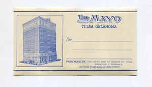 Etiqueta de correo de hotel vintage THE MAYO HOTEL Tulsa Oklahoma  - Imagen 1 de 2
