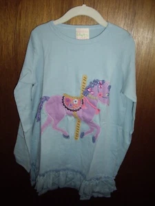 T17 NWT Girls Size 6 yr Lemon Loves Lime Carousel Pony Tunic LS Top EMBELLISHED - Picture 1 of 3