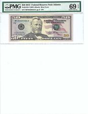 2013 $50 Federal Reserve Note FR2132-F PMG 69 Superb Gem UNC EPQ, Atlanta!!!