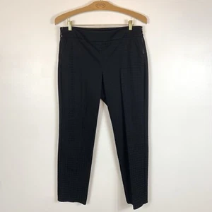 Worth New York Black Textured SZ 12 Trousers Pants Side Zippers Career Straight - Picture 1 of 9