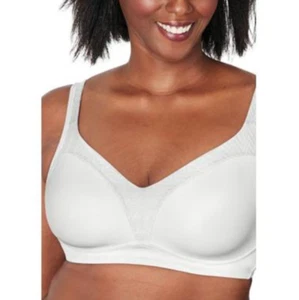 Playtex Women's 18 Hour Bounce Control Wire free Bra in White | Size 42D - Picture 1 of 1