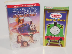 THOMAS THE TANK ENGINE 2 VHS MOVIE LOT - BEST OF PERCY & MAGIC RAILROAD FRIENDS - Picture 1 of 4