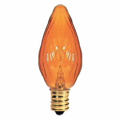 Bulbrite 15F10A 15W Fiesta Style Chandelier Bulb, Candelabra Base, Amber - Image 1 of 1