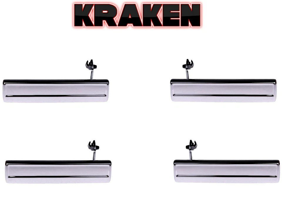 Outside Door Handles For Chevy Caprice Impala 1980-1990 Chrome Metal Set Of 4 - Image 1 of 4