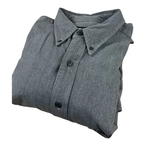 Eddie Bauer Men's Tall Large 100% Cotton Grey Button-Up Long-Sleeve Shirt - Picture 1 of 8