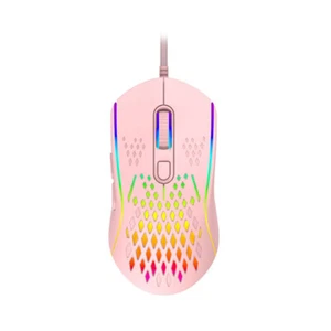 Laser Wired Gaming RGB LED Mouse 12800 DPI Optical For PC/Laptop Computer Pink - Picture 1 of 8
