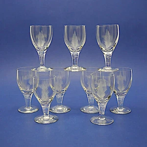 FREEPOST Nine Stuart Crystal Woodchester Sherry/Port Glasses(1950s-90s)11cm High - Picture 1 of 6