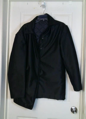 Homemade  Amish Mennonite Plain Men Coat/Jacket Lined Black Size lg - Image 1 of 2
