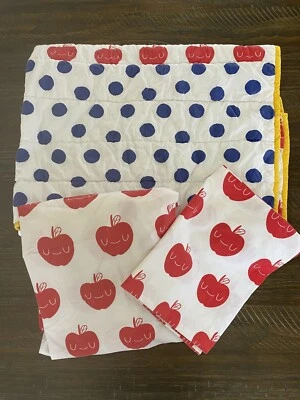 The Land of Nod Apple Orchard Reversible Toddler Quilt, Fitted Sheet, Pillowcase - Image 1 of 4