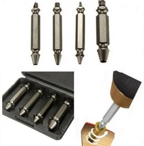 4pc Broken Bolt Damage Screw Remover Extractor Drill Bits Easy Out Stud Reverse - Picture 1 of 1