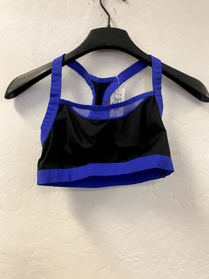 Sujetador deportivo para mujer Josie negro y azul talla 34B Foto 1 de 2