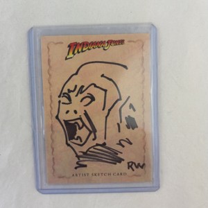 2008 sketch card art INDIANA JONES ark raiders R W topps heritage Monkey 