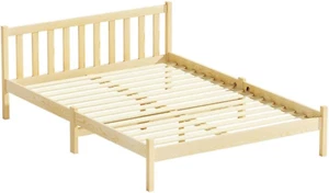 Double Bed Frame Platform Wooden Timber Frames Beds Base Headboard Bedroom Room - Picture 1 of 12