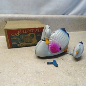 Cisne de cuerda vintage TN Japón con la caja, funciona, ¡juguete limpio! - Imagen 1 de 10