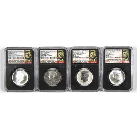 50th Anniversary Kennedy 4 Piece Set PF 70/SP 70 NGC SKU:CPC3683 Cover