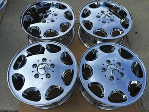 16" NEWLY CHROMED OEM MERCEDES W140 WHEELS 300SE 420SE 500SE S320 S420. GERMANY. - Photo 1 sur 10
