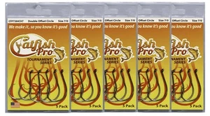 5 Packs 7/0 Catfish Pro Tournament Series Double Offset Circle Hooks Fishing - Picture 1 of 3