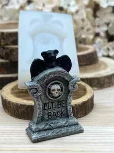 Lápida Murciélago-Seré Trasero-Lápida-Halloween Molde Silicona Hecho a Mano para Manualidades - Imagen 1 de 8