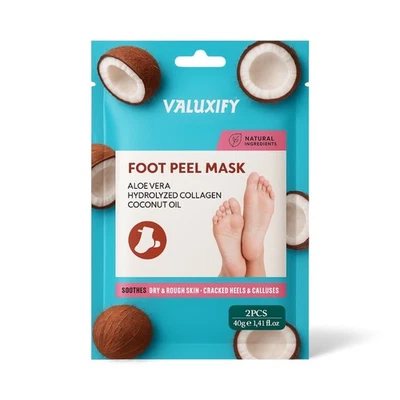 Exfoliating Foot Peel Mask Coconut | Baby Soft Feet | Dead Skin Remover Socks - Image 1 of 4