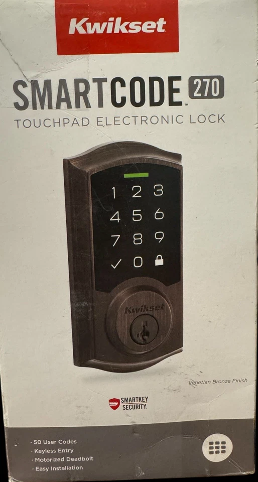 Kwikset 270 TRL SmartCode Traditional Touchpad Deadbolt – Venetian Bronze