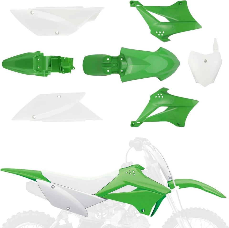 Kit de Plásticos KLX110, Conjunto de Carenagem de Motocicleta Carroceria Guarda-lamas com Placa de Número - Imagem 1 de 4