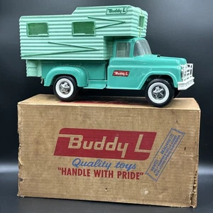 Camioneta pickup vintage Teal Buddy L cámper de juguete de acero prensado con caja original - Imagen 1 de 16