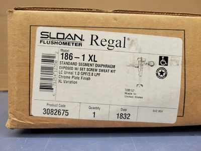 Sloan Regal модель 186-1 XL писсуар смывометр новый ~ запорный клапан 1.0 GPF открытая коробка - Изображение 1 из 4