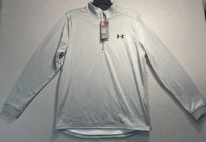 New Under Armour Men's Armour Fleece Half-Zip Top Pullover M Light Steel - Picture 1 of 12