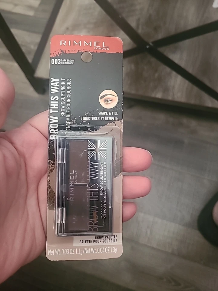 Rimmel London Brow This Way Dark Brown 003 Eyebrow Sculpting Kit New - Image 1 of 2