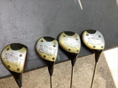 Vintage Ping Eye 2 Woods Set 1,3,4,5 Woods  ZZ Lite Golf Pride Tour Wrap Grips - Image 1 of 4