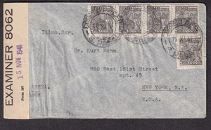 Brazil 1941 WWII PC90 censor cover Curt Cassell to Kurt Nahm 181st St NY - Picture 1 of 2