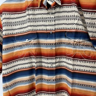 HOOEY Western Shirt Mens XXL Multicolor Serape Aztec Pearl Snap Vented NEW - Image 1 of 4