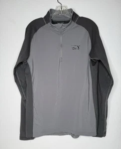 Mountain Hardwear WickQ 1/4 Zip Pullover Size M Gray Stretch Activewear Running - Picture 1 of 18