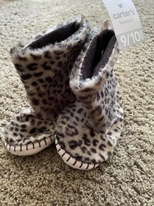 $24 NWT Cheetah 9/10 Large Toddler Boot Slippers - Picture 1 of 3