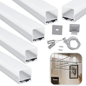 LED Strip Channel with Hanging Wire Aluminum Track for Hanging LED Strip Lights - Picture 1 of 16