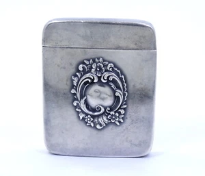 JCL Antique ART NOUVEAU Cigarette Lighter MATCH BOX Sterling Silver CASE Holder - Picture 1 of 6